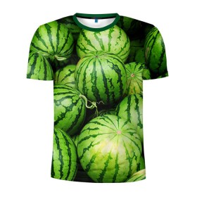 Мужская футболка 3D спортивная с принтом Арбузы в Белгороде, 100% полиэстер с улучшенными характеристиками | приталенный силуэт, круглая горловина, широкие плечи, сужается к линии бедра | Тематика изображения на принте: арбуз | еда | фрукт | ягода