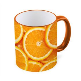 Кружка 3D с принтом Апельсин в Белгороде, керамика | ёмкость 330 мл | Тематика изображения на принте: апельсин | еда | лимон | фрукт