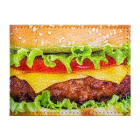 Обложка на студенческий билет с принтом Гамбургер в Белгороде, натуральная кожа | Размер: 11*8 см; Печать на всей внешней стороне | Тематика изображения на принте: бутерброд | гамбургер | еда | фастфуд | чизбургер