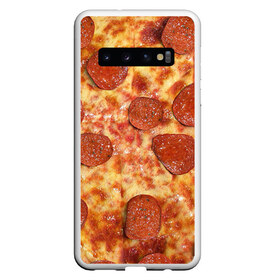 Чехол для Samsung Galaxy S10 с принтом Пицца в Белгороде, Силикон | Область печати: задняя сторона чехла, без боковых панелей | Тематика изображения на принте: pizza | еда | пицца | фастфуд