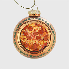 Стеклянный ёлочный шар с принтом Пицца в Белгороде, Стекло | Диаметр: 80 мм | pizza | еда | пицца | фастфуд