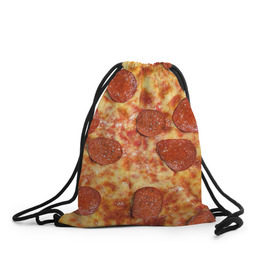 Рюкзак-мешок 3D с принтом Пицца в Белгороде, 100% полиэстер | плотность ткани — 200 г/м2, размер — 35 х 45 см; лямки — толстые шнурки, застежка на шнуровке, без карманов и подкладки | pizza | еда | пицца | фастфуд