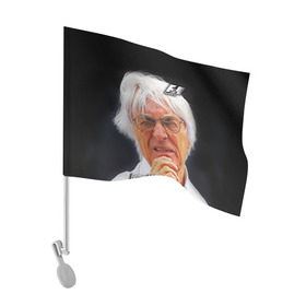 Флаг для автомобиля с принтом Бернард Экклстоун в Белгороде, 100% полиэстер | Размер: 30*21 см | формула 1