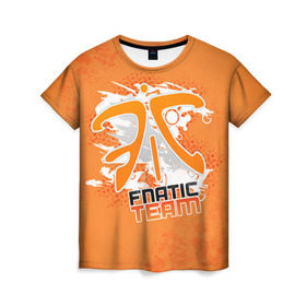 Женская футболка 3D с принтом Fnatic team в Белгороде, 100% полиэфир ( синтетическое хлопкоподобное полотно) | прямой крой, круглый вырез горловины, длина до линии бедер | 