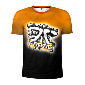 Мужская футболка 3D спортивная с принтом Fnatic team в Белгороде, 100% полиэстер с улучшенными характеристиками | приталенный силуэт, круглая горловина, широкие плечи, сужается к линии бедра | fnatic