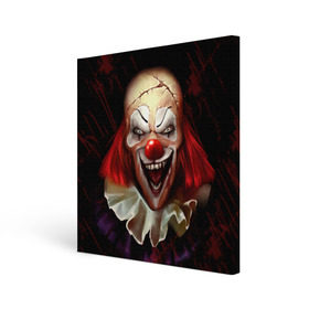Холст квадратный с принтом Зомби клоун в Белгороде, 100% ПВХ |  | halloween | злодей | злой | клоун | монстр | хэлоуин