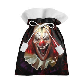 Подарочный 3D мешок с принтом Зомби клоун в Белгороде, 100% полиэстер | Размер: 29*39 см | Тематика изображения на принте: halloween | злодей | злой | клоун | монстр | хэлоуин