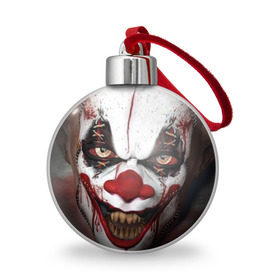 Ёлочный шар с принтом Зомби клоун в Белгороде, Пластик | Диаметр: 77 мм | Тематика изображения на принте: halloween | злодей | злой | клоун | монстр | хэлоуин