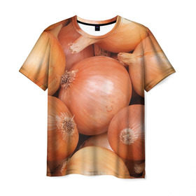 Мужская футболка 3D с принтом Лук-лучок в Белгороде, 100% полиэфир | прямой крой, круглый вырез горловины, длина до линии бедер | золотая | лук | луковица | лучок | опарин | ургант | эхлуклучок
