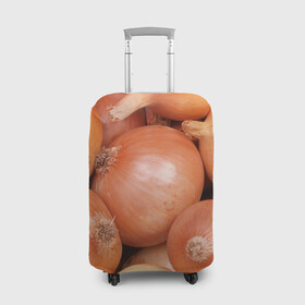 Чехол для чемодана 3D с принтом Лук-лучок в Белгороде, 86% полиэфир, 14% спандекс | двустороннее нанесение принта, прорези для ручек и колес | золотая | лук | луковица | лучок | опарин | ургант | эхлуклучок