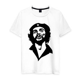 Мужская футболка хлопок с принтом Че Гевара в Белгороде, 100% хлопок | прямой крой, круглый вырез горловины, длина до линии бедер, слегка спущенное плечо. | che | cuba | гевара | куба | латиноамериканский революционер | че | чегевара