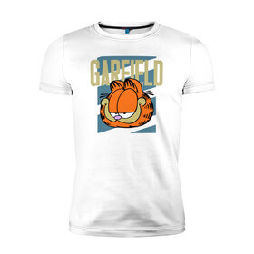 Мужская футболка премиум с принтом Garfield Radical в Белгороде, 92% хлопок, 8% лайкра | приталенный силуэт, круглый вырез ворота, длина до линии бедра, короткий рукав | garfield radical гарфилд кот