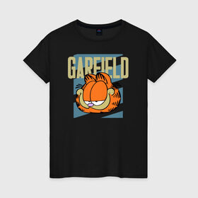 Женская футболка хлопок с принтом Garfield Radical в Белгороде, 100% хлопок | прямой крой, круглый вырез горловины, длина до линии бедер, слегка спущенное плечо | Тематика изображения на принте: garfield radical гарфилд кот