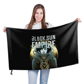 Флаг 3D с принтом Black Sun Empire в Белгороде, 100% полиэстер | плотность ткани — 95 г/м2, размер — 67 х 109 см. Принт наносится с одной стороны | empire