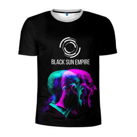 Мужская футболка 3D спортивная с принтом Black Sun Empire в Белгороде, 100% полиэстер с улучшенными характеристиками | приталенный силуэт, круглая горловина, широкие плечи, сужается к линии бедра | Тематика изображения на принте: empire