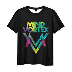 Мужская футболка 3D с принтом MIND VORTEX в Белгороде, 100% полиэфир | прямой крой, круглый вырез горловины, длина до линии бедер | and | dnb | drumm | mind | pirate | station | vortex | бэйс | вортекс | драм | майнд | пиратская | станция