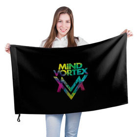 Флаг 3D с принтом MIND VORTEX в Белгороде, 100% полиэстер | плотность ткани — 95 г/м2, размер — 67 х 109 см. Принт наносится с одной стороны | and | dnb | drumm | mind | pirate | station | vortex | бэйс | вортекс | драм | майнд | пиратская | станция