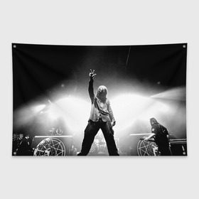 Флаг-баннер с принтом Slipknot в Белгороде, 100% полиэстер | размер 67 х 109 см, плотность ткани — 95 г/м2; по краям флага есть четыре люверса для крепления | music | rock | slipknot | музыка | рок | слипкнот