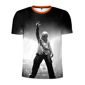 Мужская футболка 3D спортивная с принтом Slipknot в Белгороде, 100% полиэстер с улучшенными характеристиками | приталенный силуэт, круглая горловина, широкие плечи, сужается к линии бедра | music | rock | slipknot | музыка | рок | слипкнот