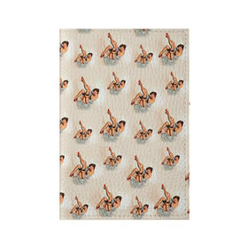 Обложка для паспорта матовая кожа с принтом Ножки в Белгороде, натуральная матовая кожа | размер 19,3 х 13,7 см; прозрачные пластиковые крепления | Тематика изображения на принте: голые | девушки | прикол