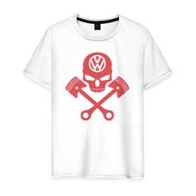 Мужская футболка хлопок с принтом Volkswagen в Белгороде, 100% хлопок | прямой крой, круглый вырез горловины, длина до линии бедер, слегка спущенное плечо. | vw volkswagen фольксваген