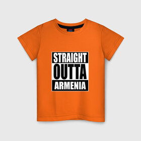 Детская футболка хлопок с принтом Прямиком из Армении в Белгороде, 100% хлопок | круглый вырез горловины, полуприлегающий силуэт, длина до линии бедер | a | armenia | out | outta | straight | армения | армянин