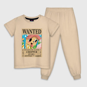 Детская пижама хлопок с принтом Тони Тони Чоппер в Белгороде, 100% хлопок |  брюки и футболка прямого кроя, без карманов, на брюках мягкая резинка на поясе и по низу штанин
 | one piece | wanted | ван пис | розыск | чоппер