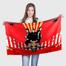 Флаг 3D с принтом Green Day в Белгороде, 100% полиэстер | плотность ткани — 95 г/м2, размер — 67 х 109 см. Принт наносится с одной стороны | green day | rock | грин дей | рок