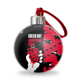 Ёлочный шар с принтом Green Day в Белгороде, Пластик | Диаметр: 77 мм | green day | rock | грин дей | рок