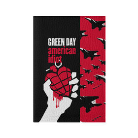 Обложка для паспорта матовая кожа с принтом Green Day в Белгороде, натуральная матовая кожа | размер 19,3 х 13,7 см; прозрачные пластиковые крепления | Тематика изображения на принте: green day | rock | грин дей | рок
