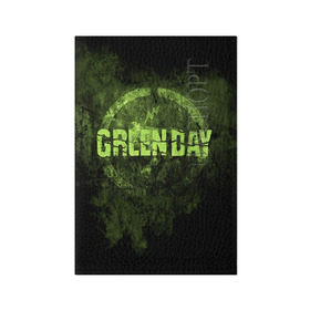 Обложка для паспорта матовая кожа с принтом Green Day в Белгороде, натуральная матовая кожа | размер 19,3 х 13,7 см; прозрачные пластиковые крепления | Тематика изображения на принте: green day | rock | грин дей | рок