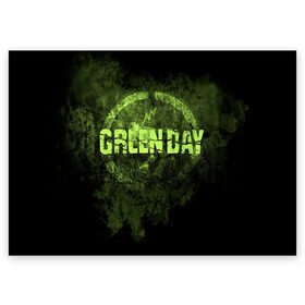 Поздравительная открытка с принтом Green Day в Белгороде, 100% бумага | плотность бумаги 280 г/м2, матовая, на обратной стороне линовка и место для марки
 | Тематика изображения на принте: green day | rock | грин дей | рок