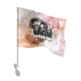 Флаг для автомобиля с принтом Green Day в Белгороде, 100% полиэстер | Размер: 30*21 см | green day | rock | грин дей | рок