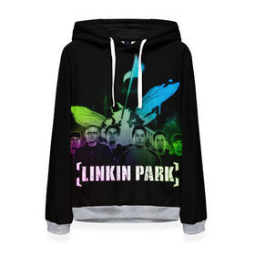 Женская толстовка 3D с принтом Linkin Park в Белгороде, 100% полиэстер  | двухслойный капюшон со шнурком для регулировки, мягкие манжеты на рукавах и по низу толстовки, спереди карман-кенгуру с мягким внутренним слоем. | linkin park | rock | линкин парк | рок
