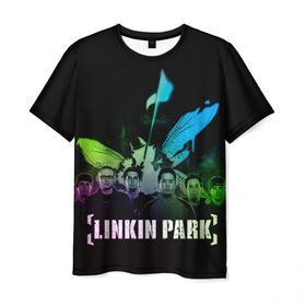 Мужская футболка 3D с принтом Linkin Park в Белгороде, 100% полиэфир | прямой крой, круглый вырез горловины, длина до линии бедер | linkin park | rock | линкин парк | рок