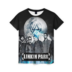 Женская футболка 3D с принтом Linkin Park в Белгороде, 100% полиэфир ( синтетическое хлопкоподобное полотно) | прямой крой, круглый вырез горловины, длина до линии бедер | linkin park | rock | линкин парк | рок