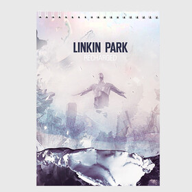 Скетчбук с принтом Linkin Park в Белгороде, 100% бумага
 | 48 листов, плотность листов — 100 г/м2, плотность картонной обложки — 250 г/м2. Листы скреплены сверху удобной пружинной спиралью | linkin park | rock | линкин парк | рок