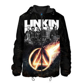 Мужская куртка 3D с принтом Linkin Park в Белгороде, ткань верха — 100% полиэстер, подклад — флис | прямой крой, подол и капюшон оформлены резинкой с фиксаторами, два кармана без застежек по бокам, один большой потайной карман на груди. Карман на груди застегивается на липучку | Тематика изображения на принте: linkin park | rock | линкин парк | рок