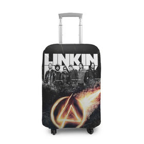 Чехол для чемодана 3D с принтом Linkin Park в Белгороде, 86% полиэфир, 14% спандекс | двустороннее нанесение принта, прорези для ручек и колес | Тематика изображения на принте: linkin park | rock | линкин парк | рок