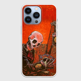 Чехол для iPhone 13 Pro с принтом Скелет с гитарой в Белгороде,  |  | гитара | скелет