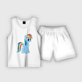 Детская пижама с шортами хлопок с принтом Пони радуга в Белгороде,  |  | прикольная пони радуга.пони радуга