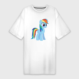 Платье-футболка хлопок с принтом Пони радуга в Белгороде,  |  | прикольная пони радуга.пони радуга