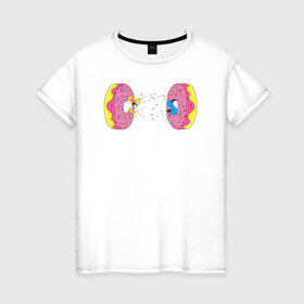 Женская футболка хлопок с принтом Donut Portal в Белгороде, 100% хлопок | прямой крой, круглый вырез горловины, длина до линии бедер, слегка спущенное плечо | Тематика изображения на принте: 