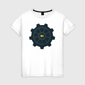 Женская футболка хлопок с принтом Vault 101 Door в Белгороде, 100% хлопок | прямой крой, круглый вырез горловины, длина до линии бедер, слегка спущенное плечо | 