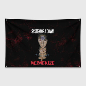 Флаг-баннер с принтом System of a Down в Белгороде, 100% полиэстер | размер 67 х 109 см, плотность ткани — 95 г/м2; по краям флага есть четыре люверса для крепления | hard rock | metal | rock | serj | system of a down | tankian | метал | рок | систем | танкян | хардрок
