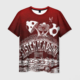 Мужская футболка 3D с принтом System of a Down в Белгороде, 100% полиэфир | прямой крой, круглый вырез горловины, длина до линии бедер | hard rock | metal | rock | serj | system of a down | tankian | метал | рок | систем | танкян | хардрок