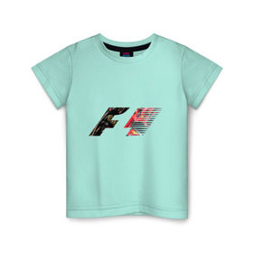 Детская футболка хлопок с принтом Formula 1 в Белгороде, 100% хлопок | круглый вырез горловины, полуприлегающий силуэт, длина до линии бедер | Тематика изображения на принте: 1 | f | f1 | formula | один | формула