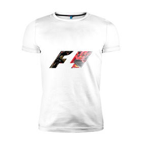 Мужская футболка премиум с принтом Formula 1 в Белгороде, 92% хлопок, 8% лайкра | приталенный силуэт, круглый вырез ворота, длина до линии бедра, короткий рукав | Тематика изображения на принте: 1 | f | f1 | formula | один | формула
