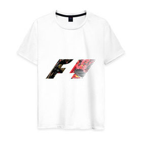 Мужская футболка хлопок с принтом Formula 1 в Белгороде, 100% хлопок | прямой крой, круглый вырез горловины, длина до линии бедер, слегка спущенное плечо. | 1 | f | f1 | formula | один | формула