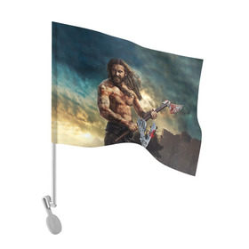 Флаг для автомобиля с принтом Ролло в Белгороде, 100% полиэстер | Размер: 30*21 см | vikings | вальхалла | викинги | рагнар лодброк | ролло | сериалы